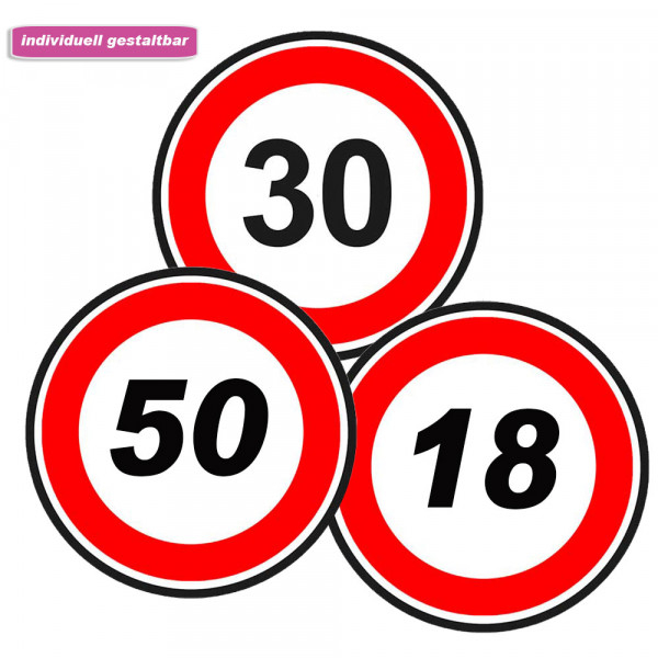 Picture Cake Topper Round Traffic Sign
