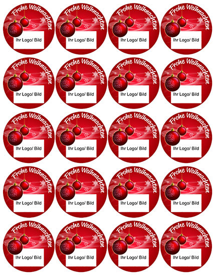 Weihnachtsoblate Motiv - Kugeln