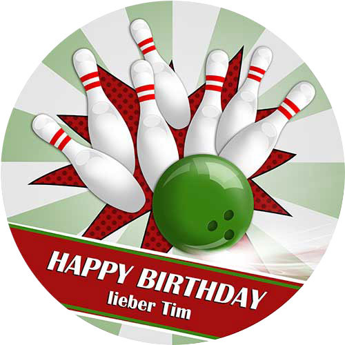 Picture Cake Topper Round Bowling