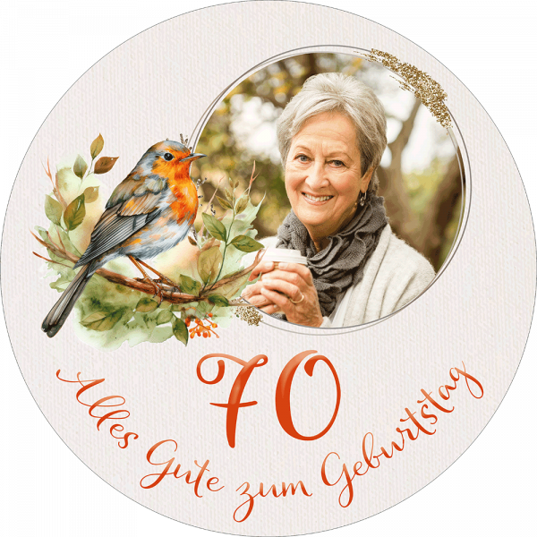 Tortenbild Geburtstag Rotkehlchen