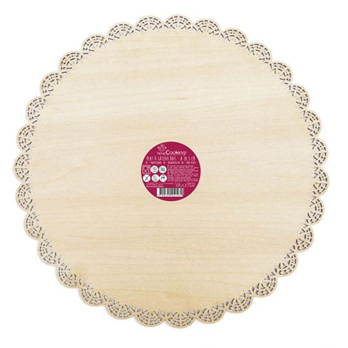 Scrapcooking - Wooden Plate with Lace Cut - Ø29cm