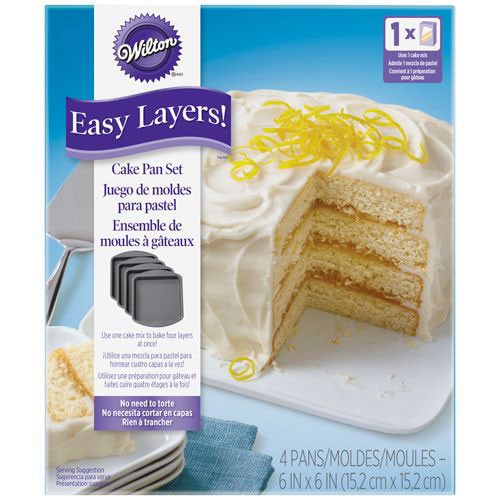 Wilton - Square Cake Pan Easy Layers - Quadrat - 15cm - Set