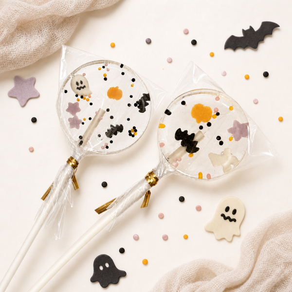 Halloween Lolli mit bunten Nonpareilles