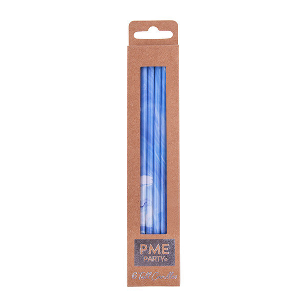 Extra Große Kerzen - Blaue Marmorkerzen
