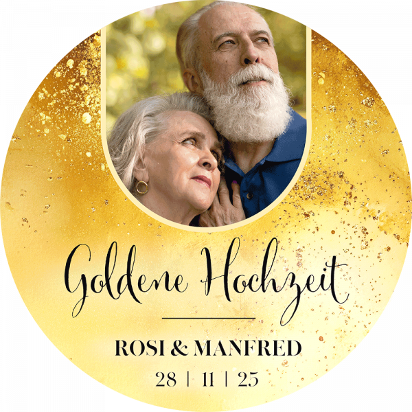 Tortenbild Goldene Hochzeit - Elegant Gold Frame