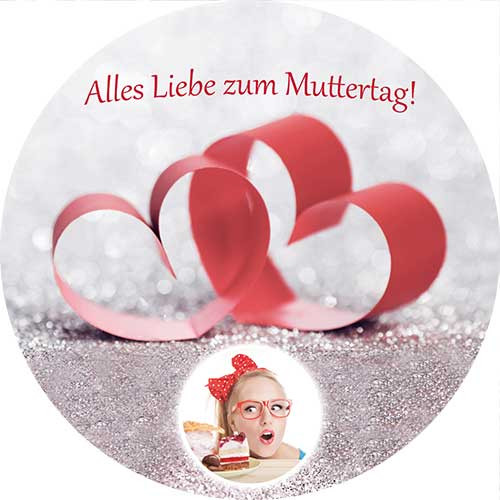 Picture Cake Topper mothers day motif 3 Round