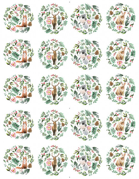 Oblaten mit Tiermotiven - Blätter und Blüten