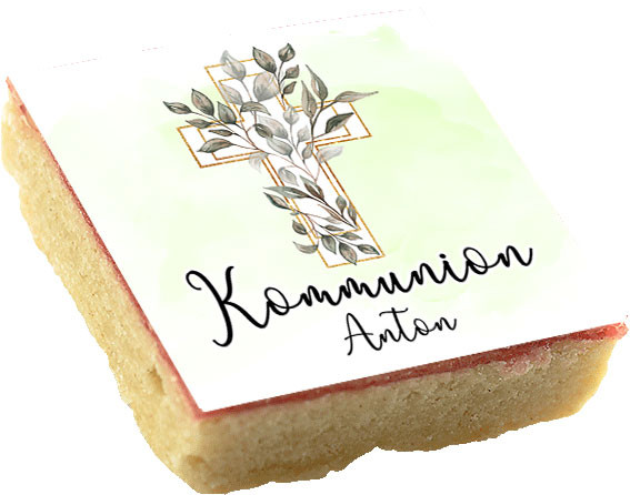 Motiv-Kekse - Kommunion - Eucalyptus Grün
