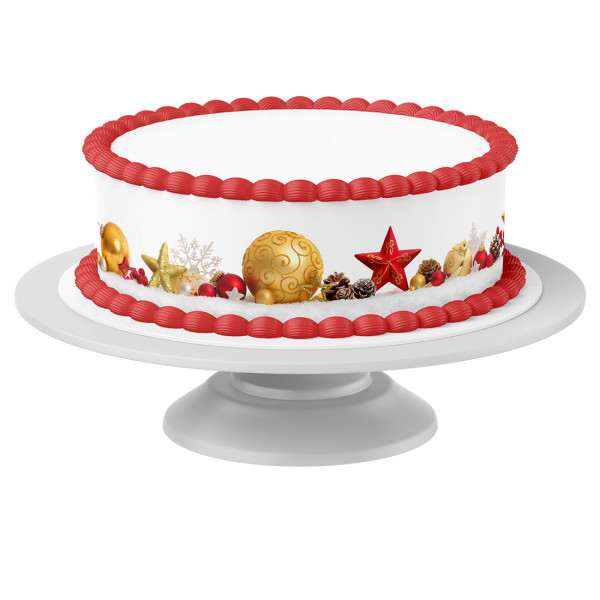 Tortenband Weihnachten 2 essbar - 4 Stück á 24cm x 5cm