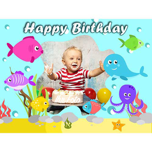 Picture Cake Topper Rectangular Fish
