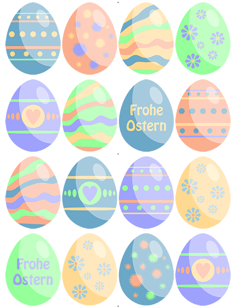 Printed Wafers EasterEggs Pastel