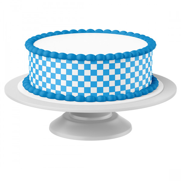 Tortenband-Checkered-Flag blau-essbar-4-Stück-á-24cmx5cm