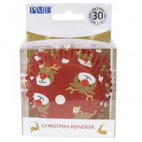 PME foil coated baking cups - Christmas Reindeer - Maxi - 30 pcs PME foil coated baking cups - Christmas Reindeer - Maxi - 30 pcs