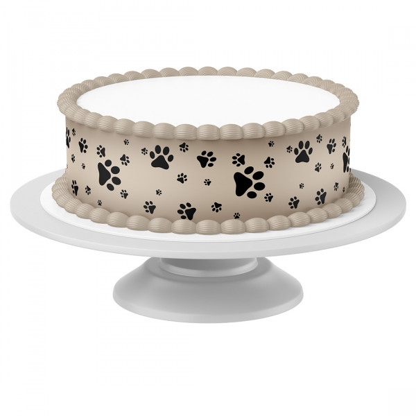 Tortenband Pfötchen essbar - 4 Stück á 24cmx5cm