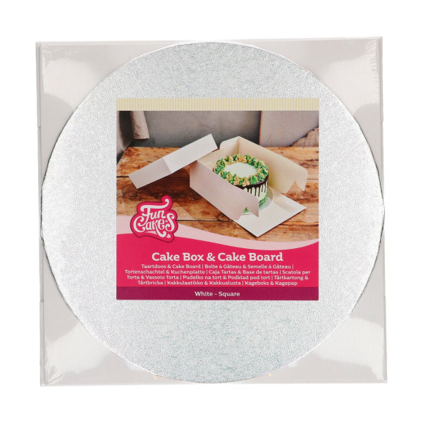 FunCakes Cake Box und rundes Cake Board 25x25x15cm
