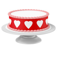 Cake Ribbon Heart edible- 4 pieces á 24cm x 5cm Cake Ribbon Heart edible- 4 pieces á 24cm x 5cm
