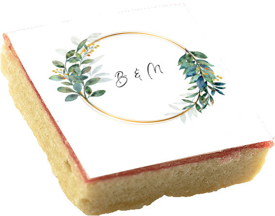 Motiv-Kekse - Hochzeit - Eucalyptuskranz