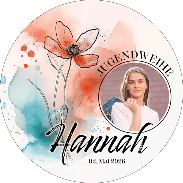 Tortenbild Jugendweihe - Mohnblume