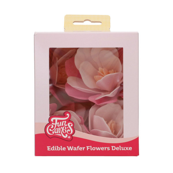 FunCakes Essbare Papierblumen Deluxe Magnolie Rosa Groß 6Stk
