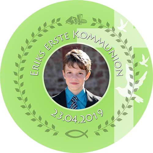 Tortenbild Kommunion - Konfirmation Rund Motiv 17