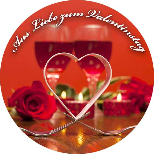 Tortenbild Valentinstag Dinner Rund
