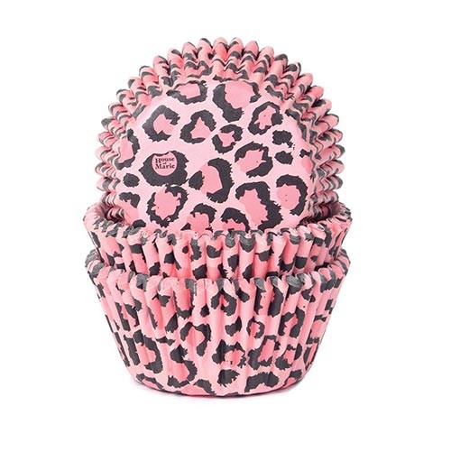 Papierbackförmchen - Leopard Pink - 50 Stk