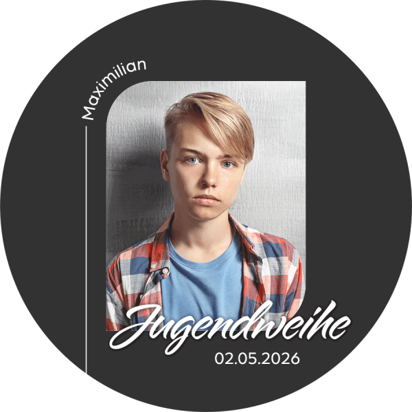 Tortenbild Jugendweihe - Anthrazit