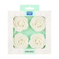 PME White Sugar Roses - 62mm - 4 pcs PME White Sugar Roses - 62mm - 4 pcs