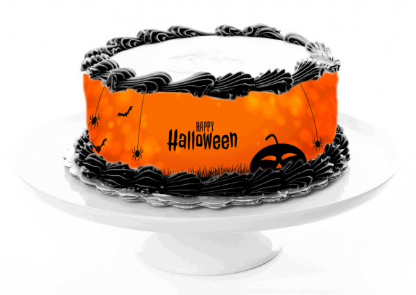 Tortenband Happy Halloween essbar- 4 Stück á 24cm x 5cm