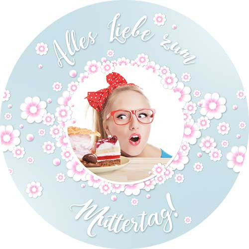 Picture Cake Topper mothers day motif 1 Round
