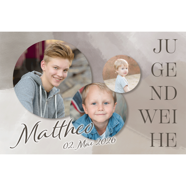 Tortenbild zur Jugendweihe braun