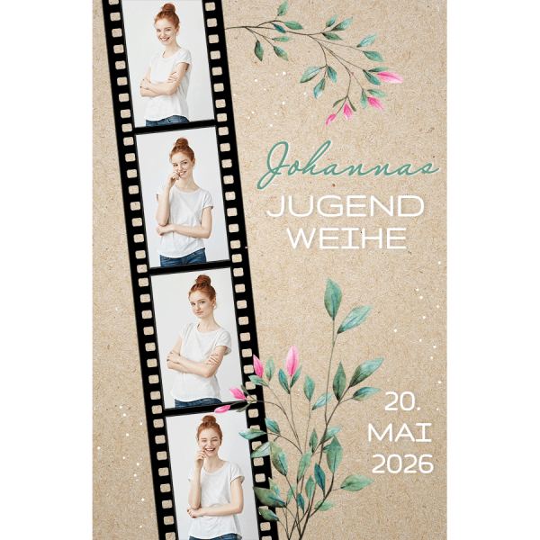 Tortenbild zur Jugendweihe Fotostreifen