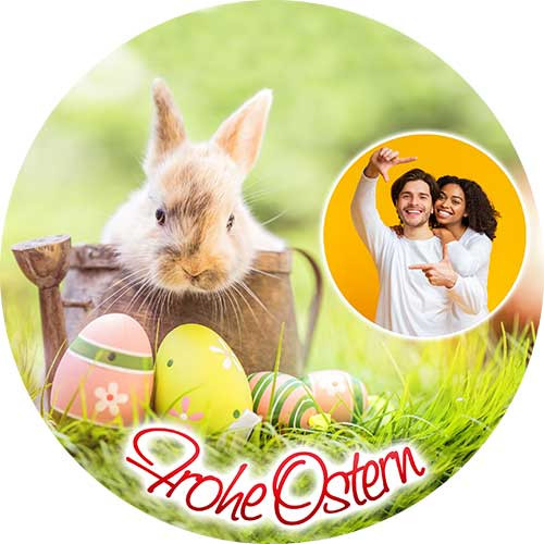 Picture Cake Topper Easter motif bunny round