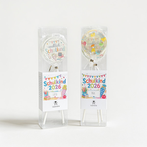 Lolli-Geschenkset Endlich Schulkind – Personalisiert mit Name