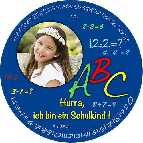 Picture Cake Topper school enrolment motif 2 Round