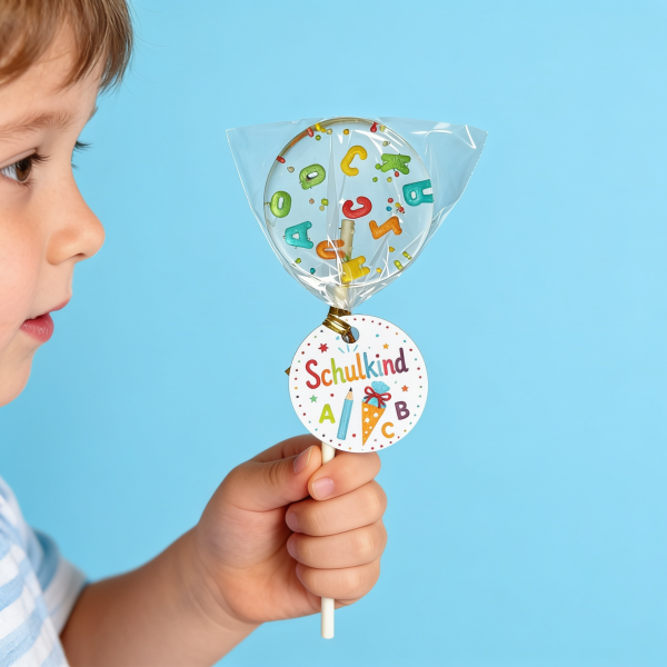 Alphabet Lolli mit bunten Nonpareilles
