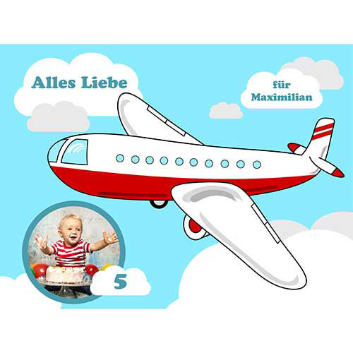Tortenbild Flugzeug Rechteckig