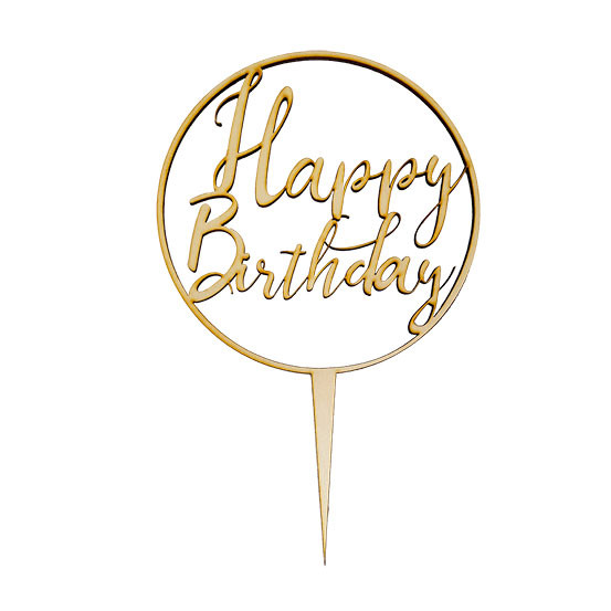 Kreisförmiger CakeTopper - Happy Birthday groß