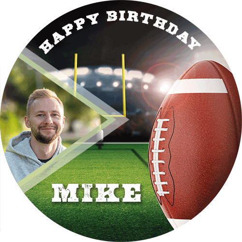 Picture Cake Topper Round Football customized