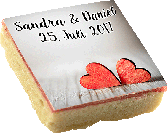 Motiv-Kekse - Hochzeit - Herzen