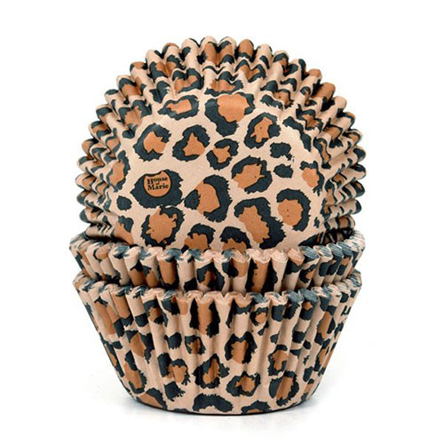Papierbackförmchen - Leopard Braun - 48 Stk