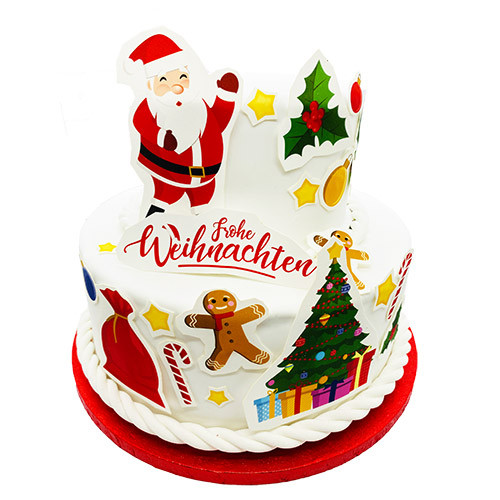 Fondant Kuchen-Tattoo - Weihnachten