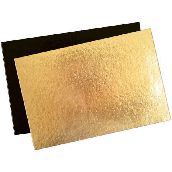 Tortenunterlagen 20x30cm Gold & Schwarz 5Stk