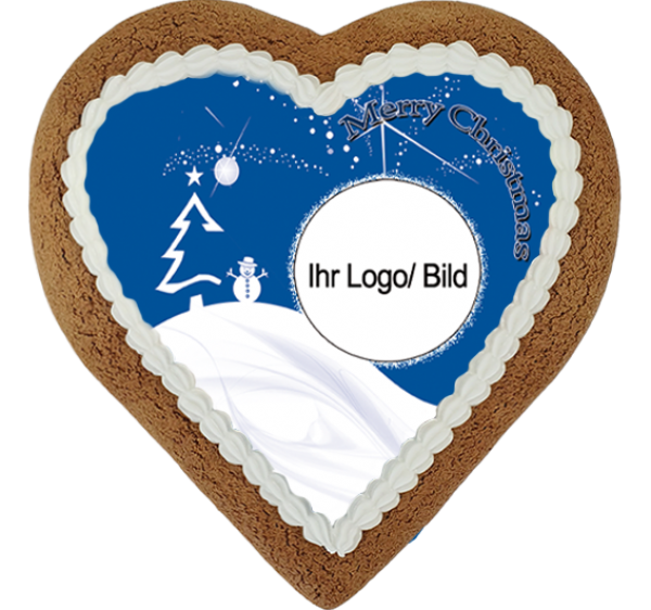 Lebkuchenherz Maxi - Motiv Schneemann