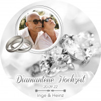 Picture Cake Topper Diamond Wedding Round Picture Cake Topper Diamond Wedding Round