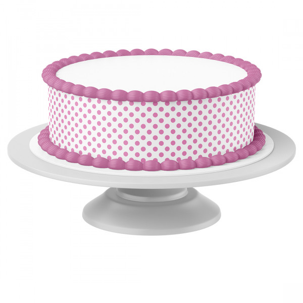 Cake edible Pink Dots - 4 Pieces á 24cmx5cm