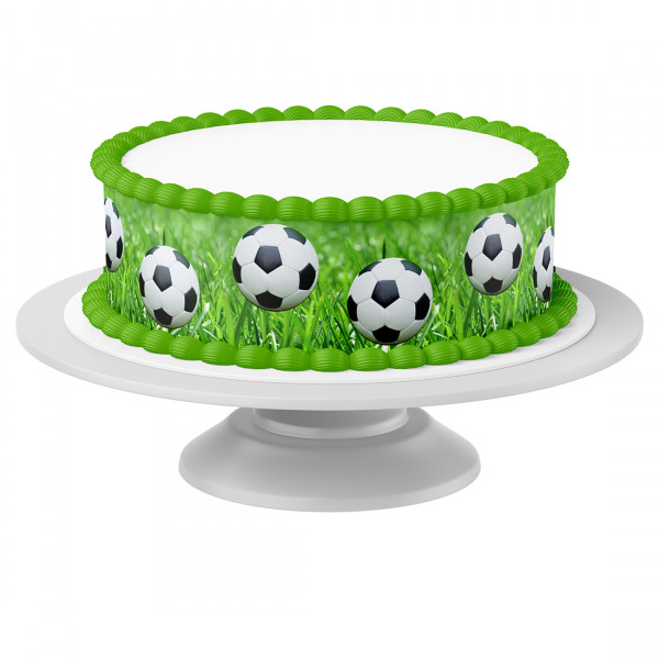 Tortenband Fußball essbar - 4 Stück á 24cm x 5cm