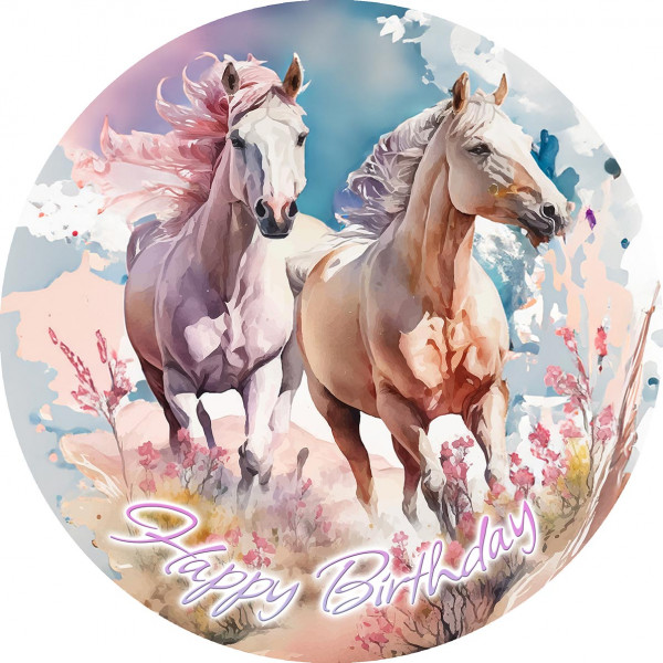 Picture Cake Topper Horse Round