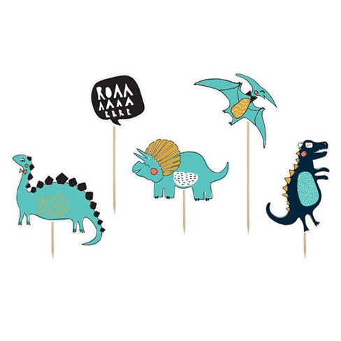 PartyDeco CakeTopper Set - Dinosaur 