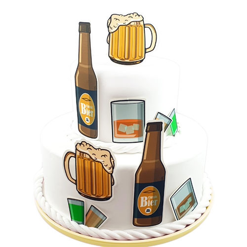 Fondant Kuchen-Tattoo - Alkohol